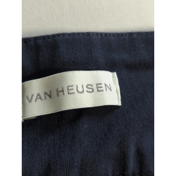 Van Heusen Womens 4 Black Stretch Dress Pants Ankle Slit Trim Career Work - Picture 2 of 13
